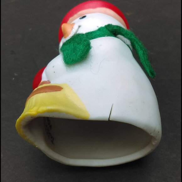 Vintage BOA Christmas Porcelain Chime Bells Ringers Ornaments Snowman and Bear - Picture 8 of 10